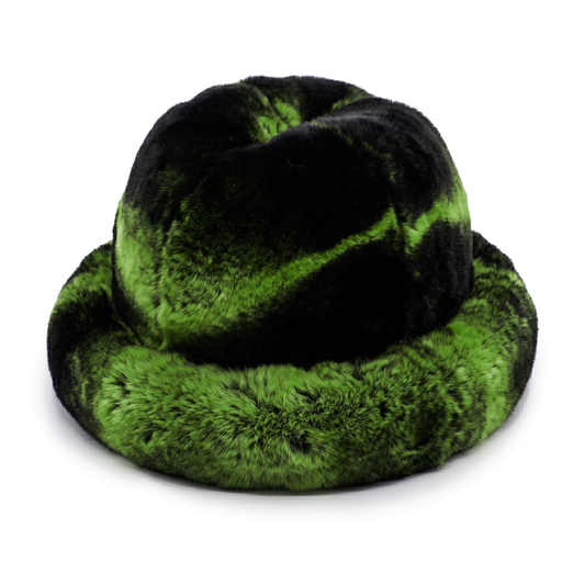 Kashani Men's Green Rex Rabbit Fur Top Hat