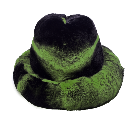 Kashani Men's Green Rex Rabbit Fur Top Hat