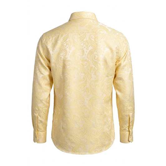 Leoni 503 Yellow Paisley Button Up Shirt