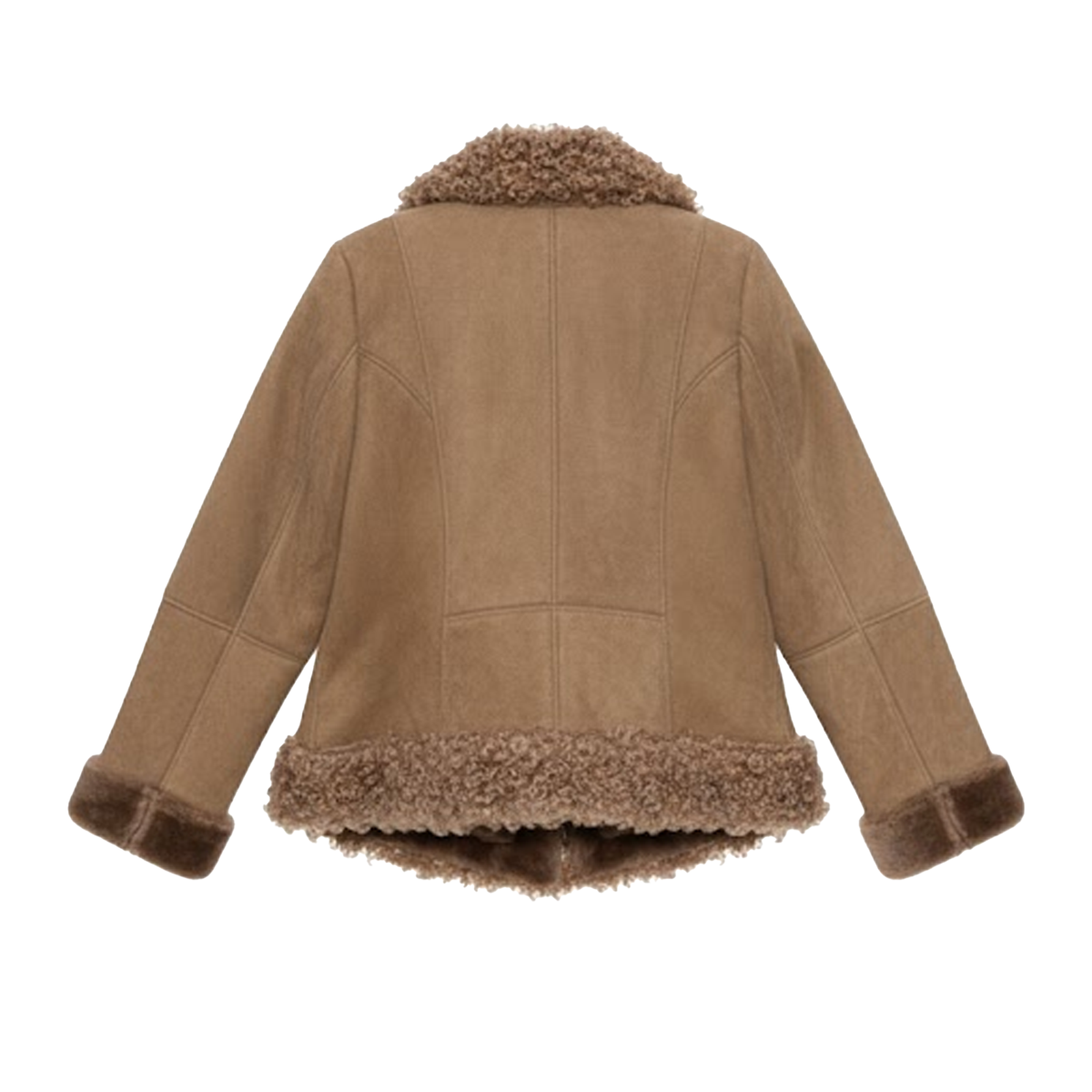 Kashani women's brown suede Mongolian lamb shearling coat