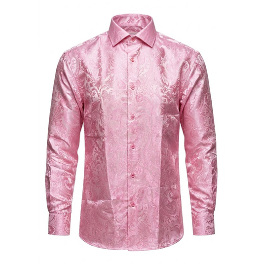 Leoni 469 Pink Paisley Button Up Shirt