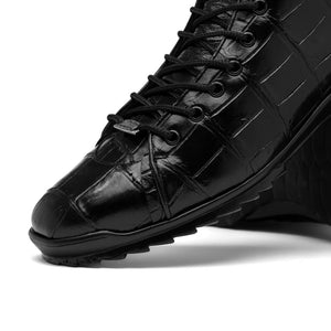 Marco Di Milano Hermond Black Alligator High-Top Sneakers - Dudes Boutique