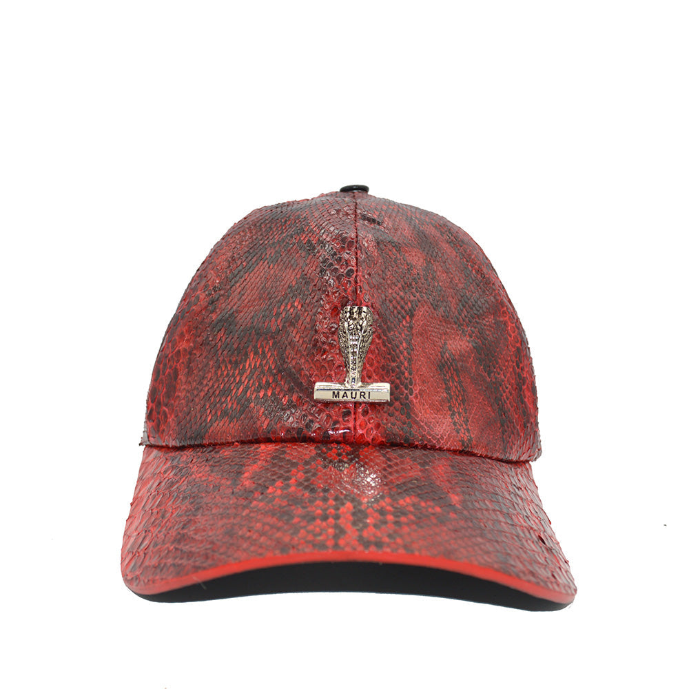 Mauri Red Python Base Ball Hat - Dudes Boutique