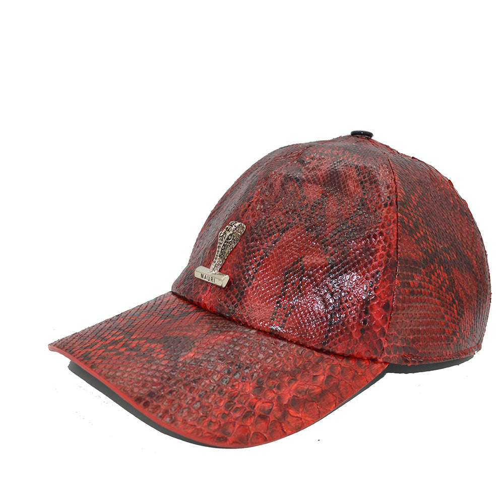 Mauri Red Python Base Ball Hat - Dudes Boutique