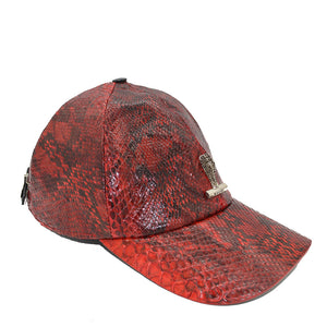 Mauri Red Python Base Ball Hat - Dudes Boutique