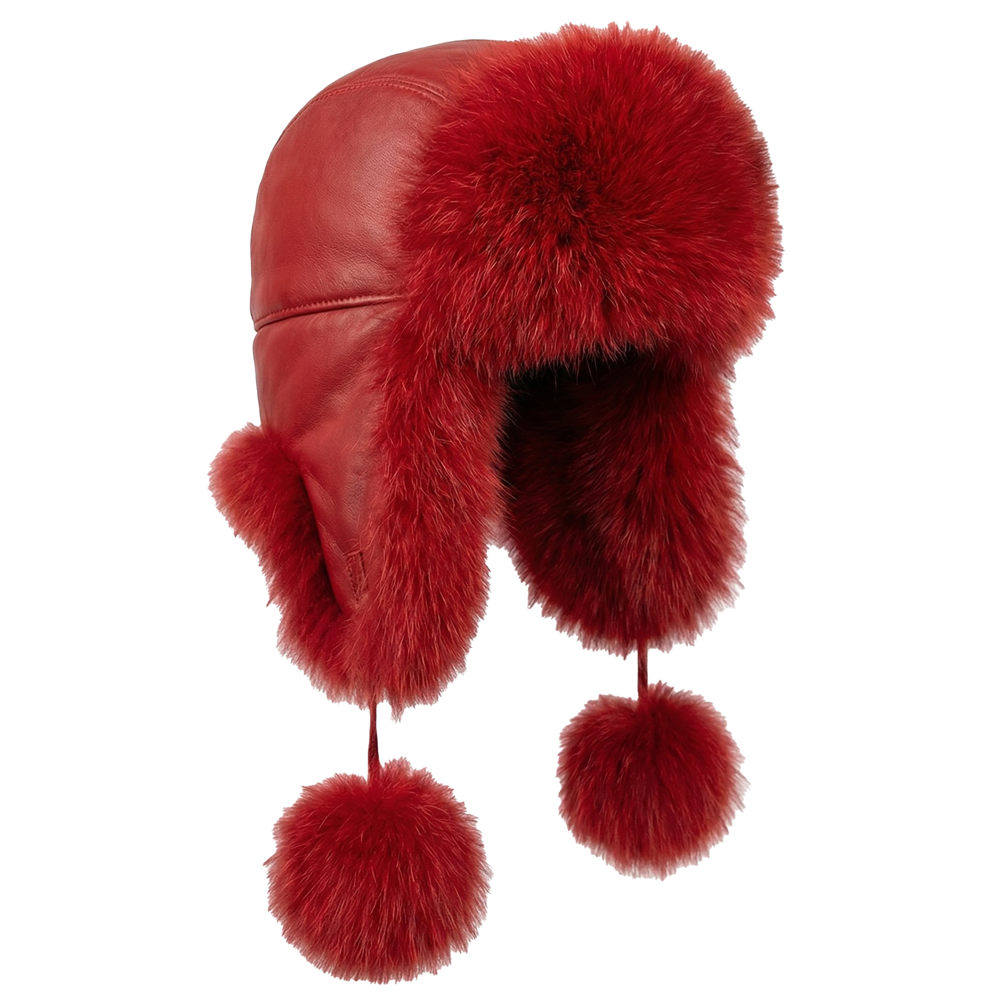 Kashani Women's Red Fox Fur / Lambskin Trapper Hat