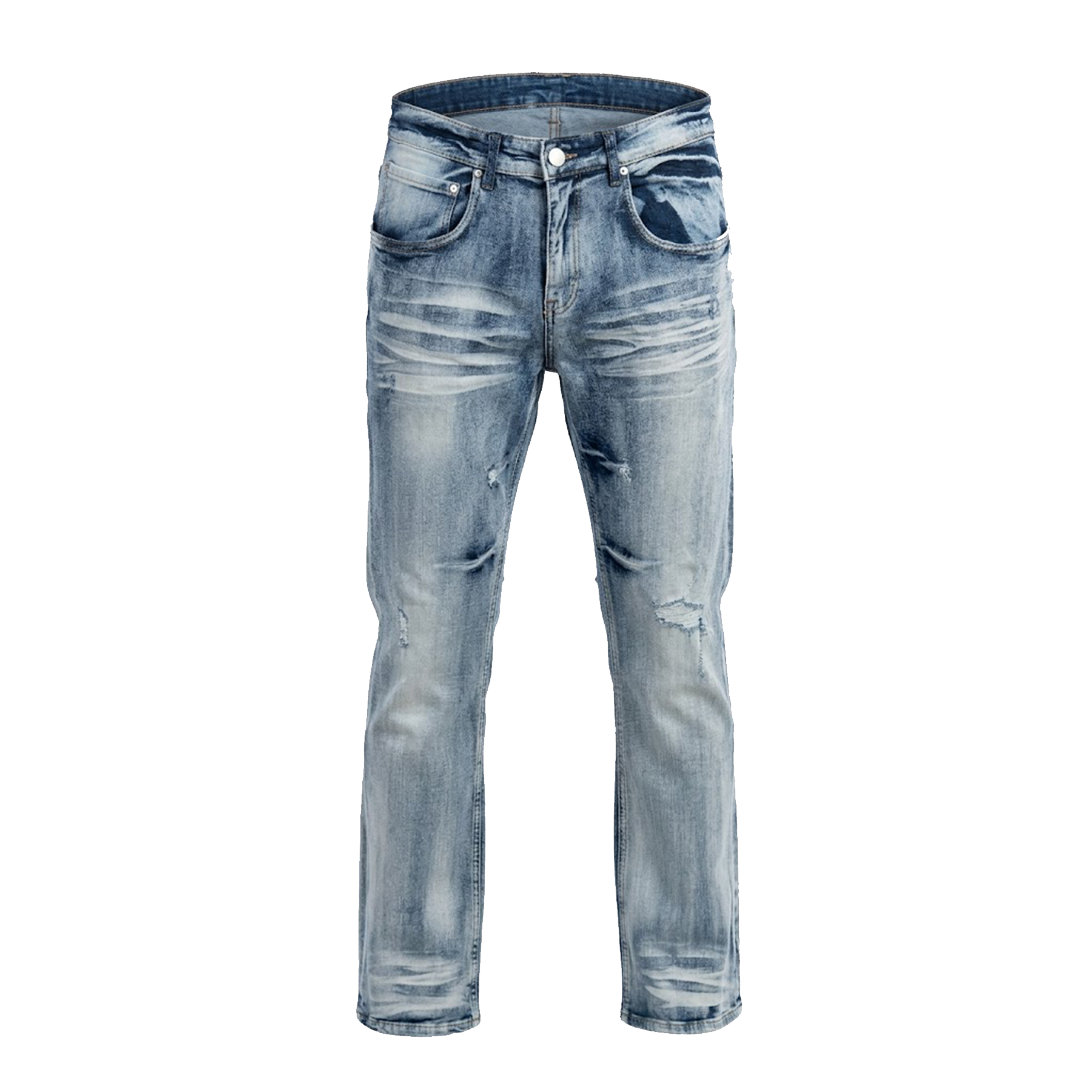 Copper Rivet Light Mid Wash Denim Jeans