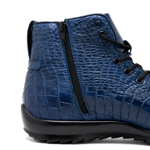 Marco Di Milano Hermond Navy Alligator High-Top Sneakers - Dudes Boutique