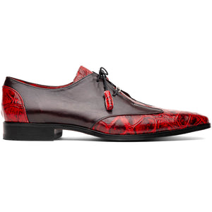 Marco Di Milano Anzio Black Cherry Alligator & Calfskin Dress Shoes - Dudes Boutique