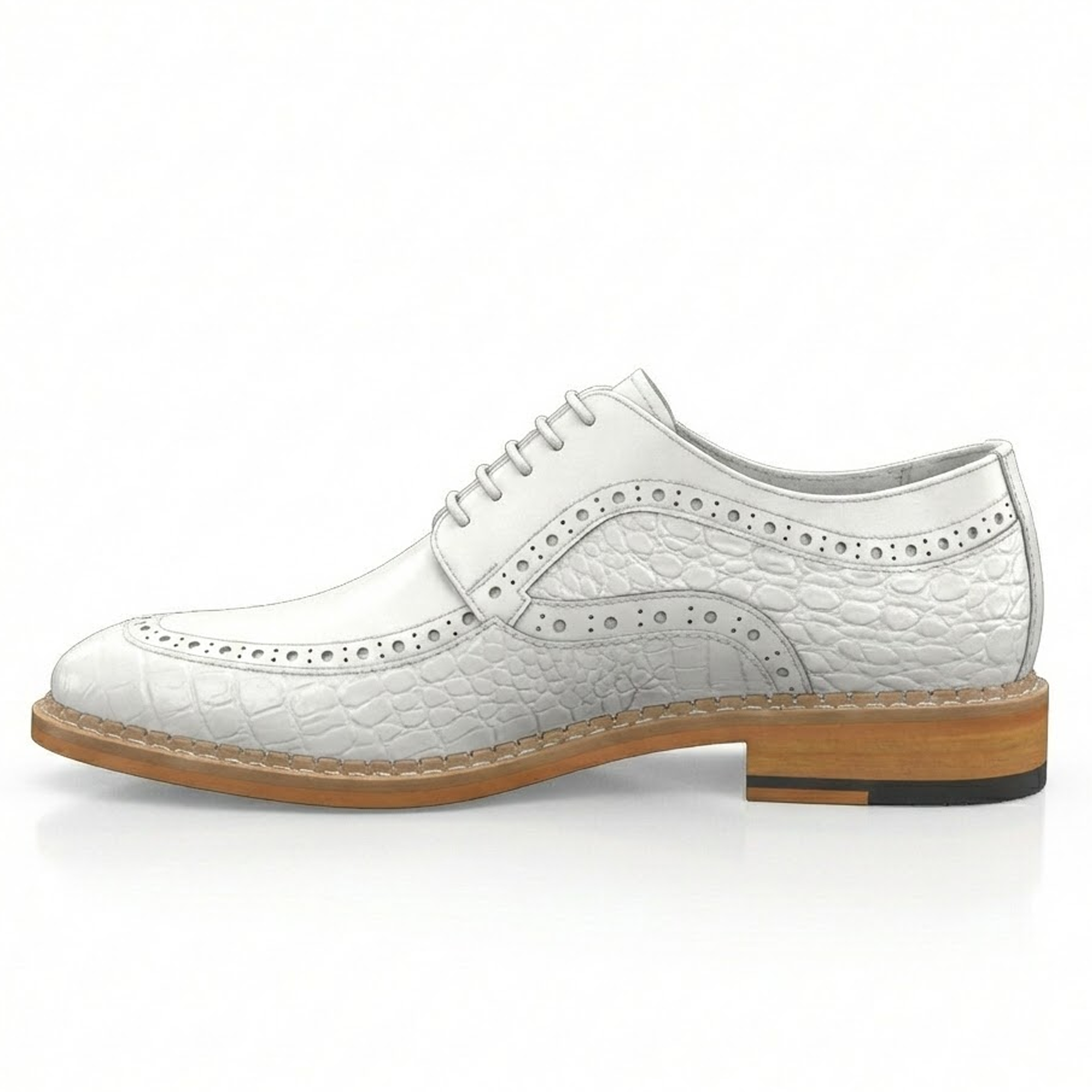 Giovanni White Embossed Alligator Leather Dress Shoes