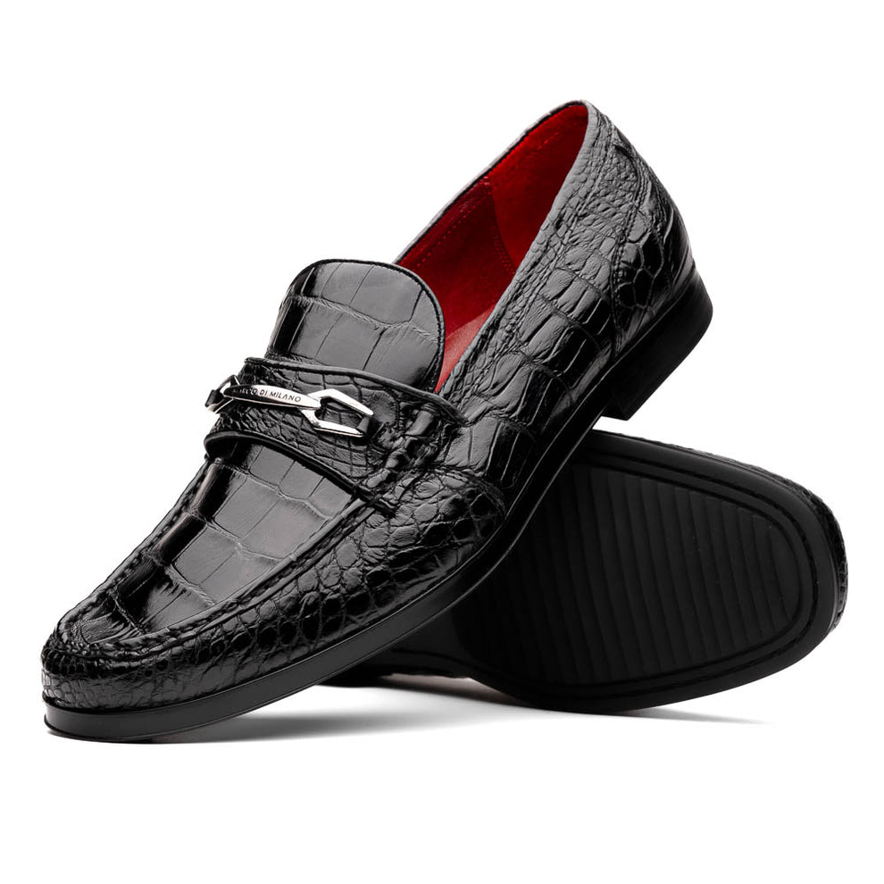 Marco Di Milano Hugo Black Alligator Bit Loafers - Dudes Boutique