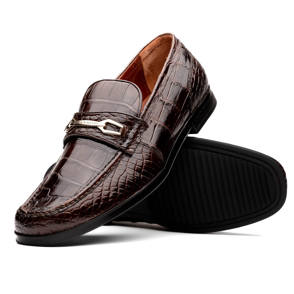 Marco Di Milano Hugo Brown Alligator Bit Loafers - Dudes Boutique