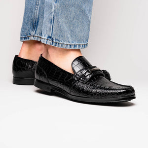 Marco Di Milano Hugo Black Alligator Bit Loafers - Dudes Boutique