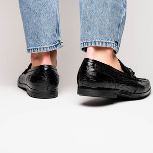 Marco Di Milano Hugo Black Alligator Bit Loafers - Dudes Boutique