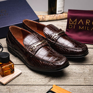 Marco Di Milano Hugo Brown Alligator Bit Loafers - Dudes Boutique