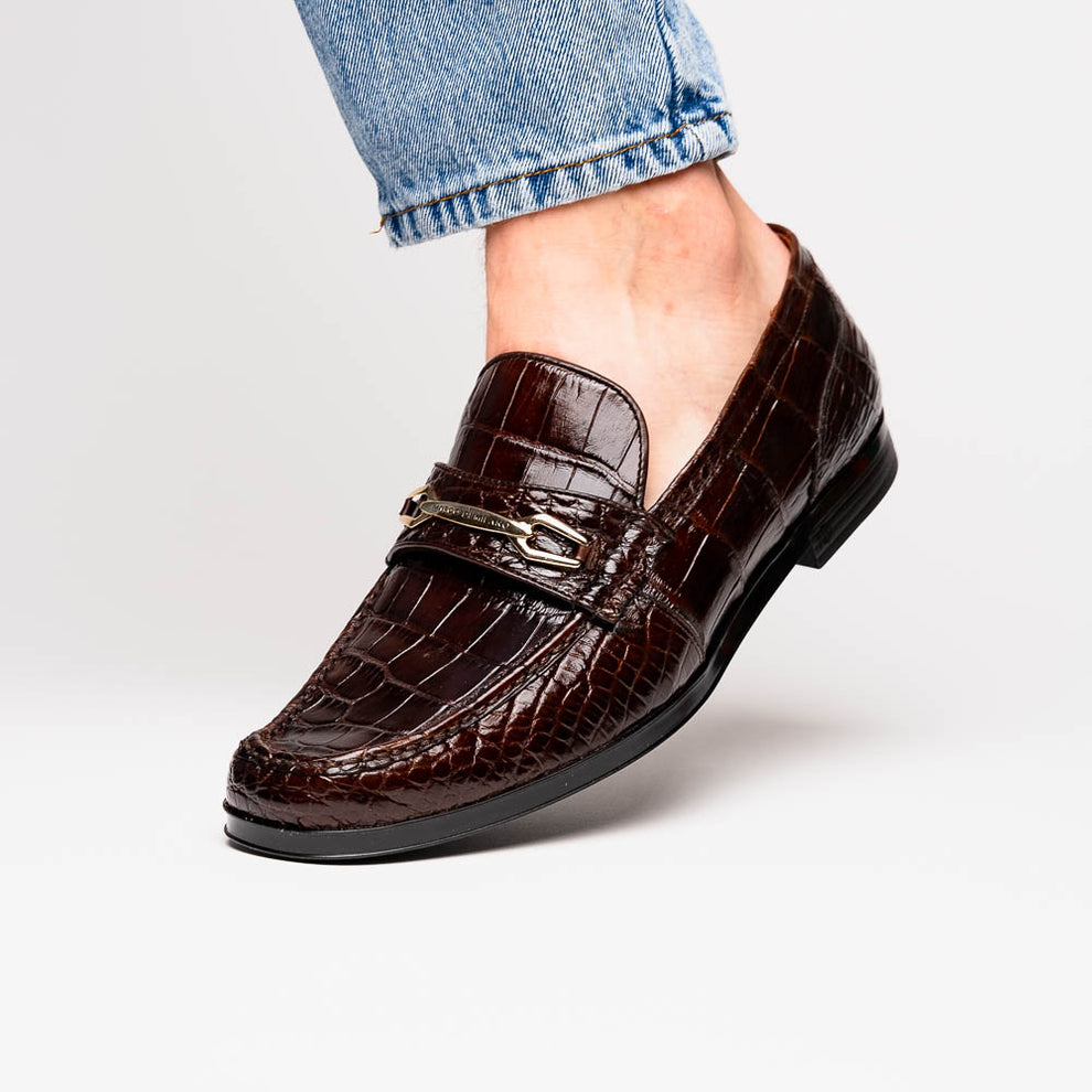 Marco Di Milano Hugo Brown Alligator Bit Loafers - Dudes Boutique