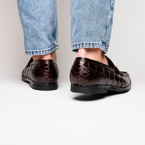 Marco Di Milano Hugo Brown Alligator Bit Loafers - Dudes Boutique