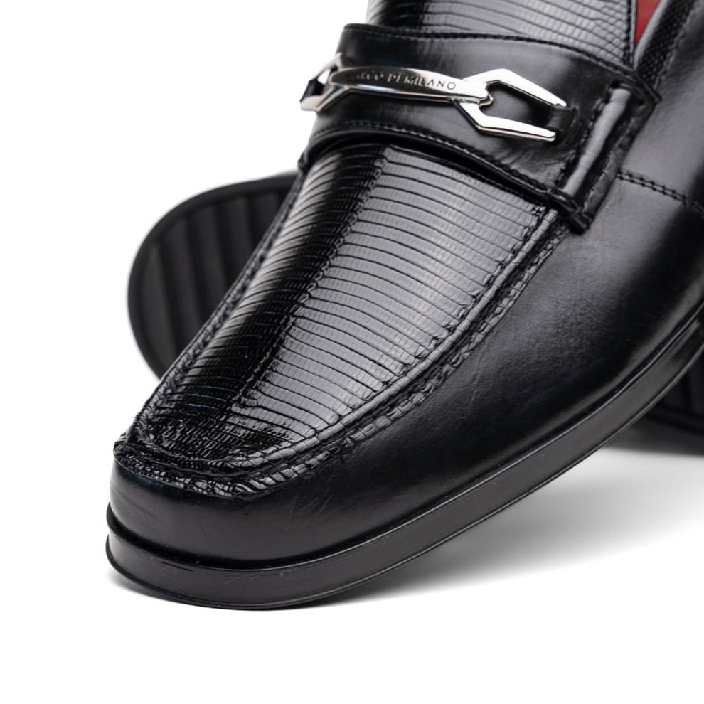 Marco Di Milano Hugo Black Lizard & Calfskin Bit Loafers - Dudes Boutique