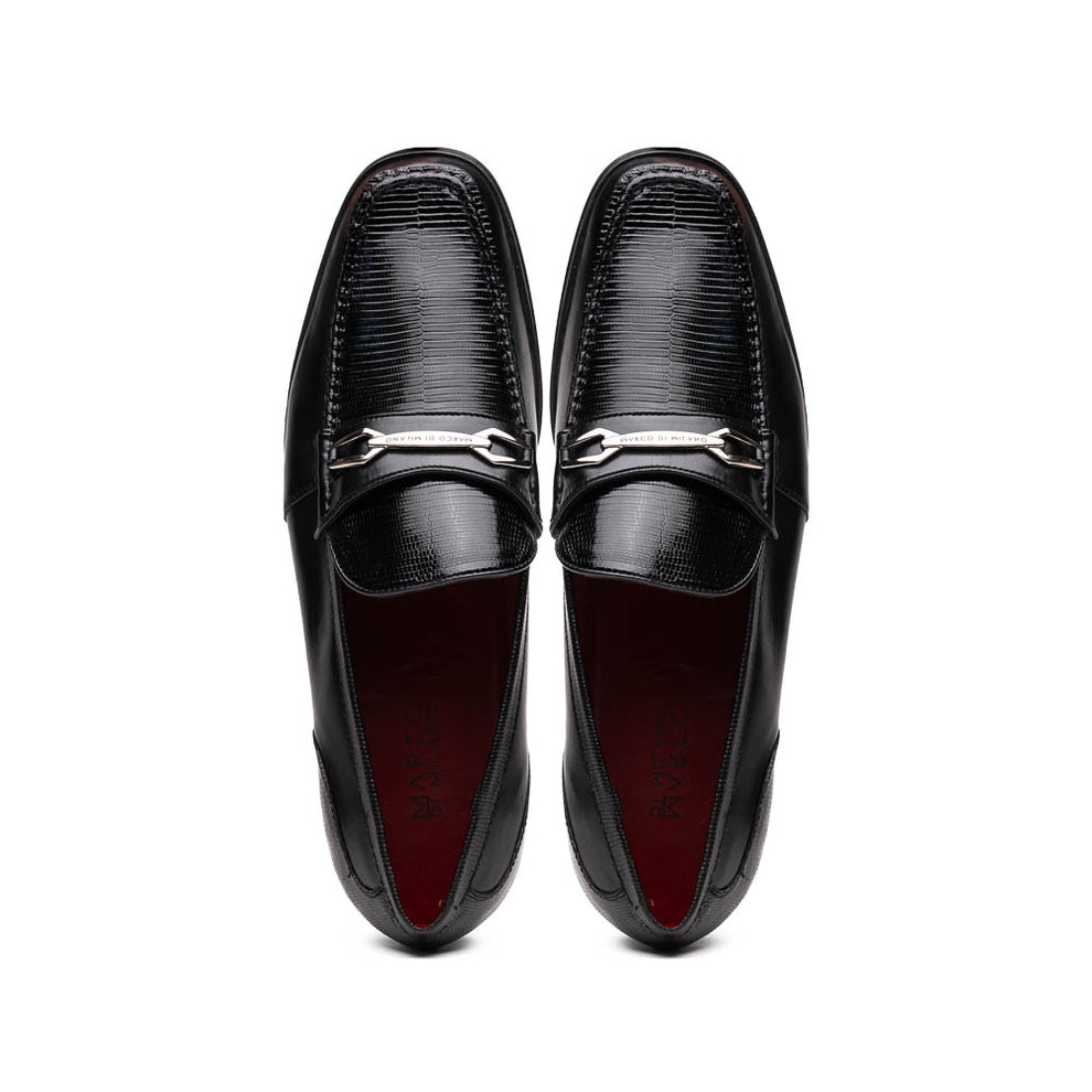 Marco Di Milano Hugo Black Lizard & Calfskin Bit Loafers - Dudes Boutique