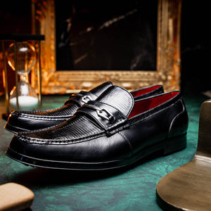 Marco Di Milano Hugo Black Lizard & Calfskin Bit Loafers - Dudes Boutique