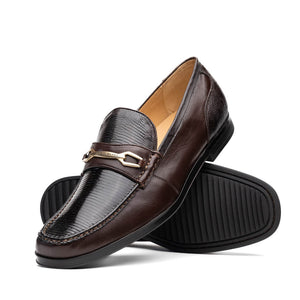 Marco Di Milano Hugo Brown Lizard & Calfskin Bit Loafers - Dudes Boutique