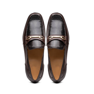 Marco Di Milano Hugo Brown Lizard & Calfskin Bit Loafers - Dudes Boutique