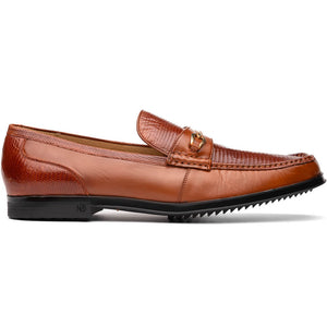 Marco Di Milano Hugo Cognac Lizard & Calfskin Bit Loafers - Dudes Boutique