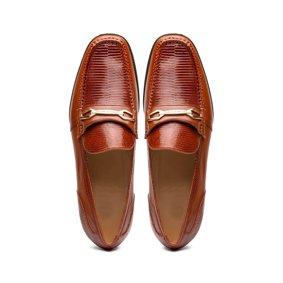 Marco Di Milano Hugo Cognac Lizard & Calfskin Bit Loafers - Dudes Boutique