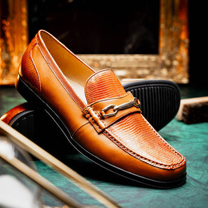 Marco Di Milano Hugo Honey Lizard & Calfskin Bit Loafers - Dudes Boutique