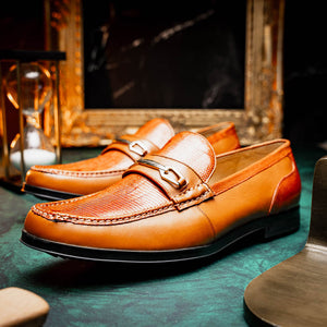 Marco Di Milano Hugo Honey Lizard & Calfskin Bit Loafers - Dudes Boutique