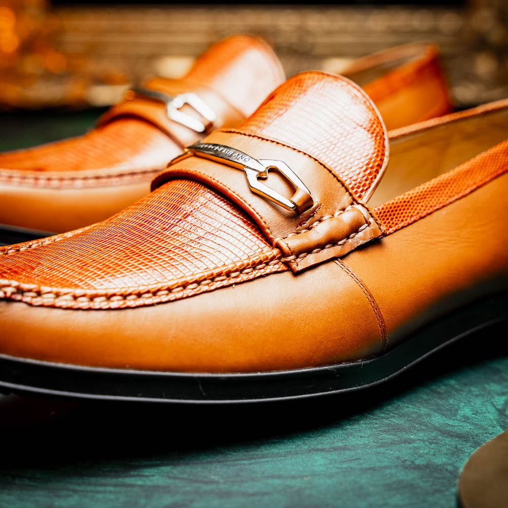 Marco Di Milano Hugo Honey Lizard & Calfskin Bit Loafers - Dudes Boutique