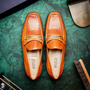 Marco Di Milano Hugo Honey Lizard & Calfskin Bit Loafers - Dudes Boutique