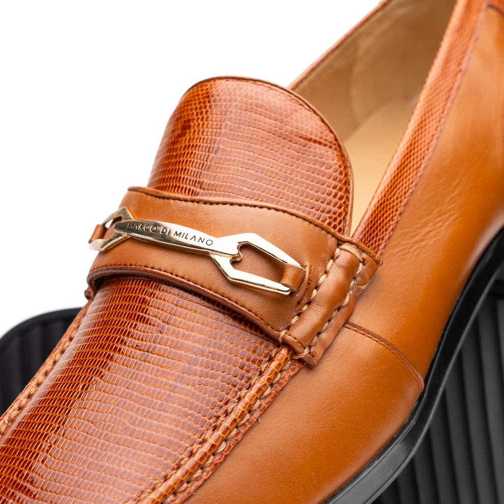 Marco Di Milano Hugo Honey Lizard & Calfskin Bit Loafers - Dudes Boutique