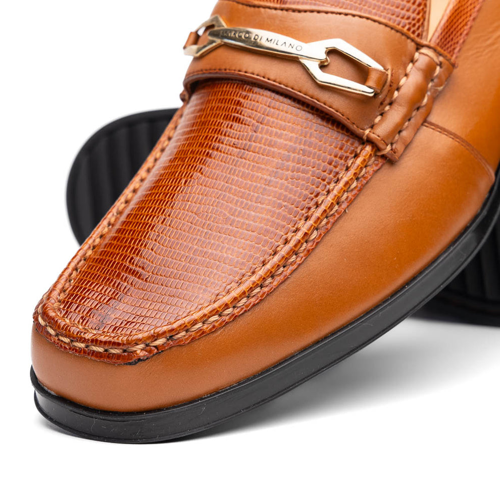 Marco Di Milano Hugo Honey Lizard & Calfskin Bit Loafers - Dudes Boutique