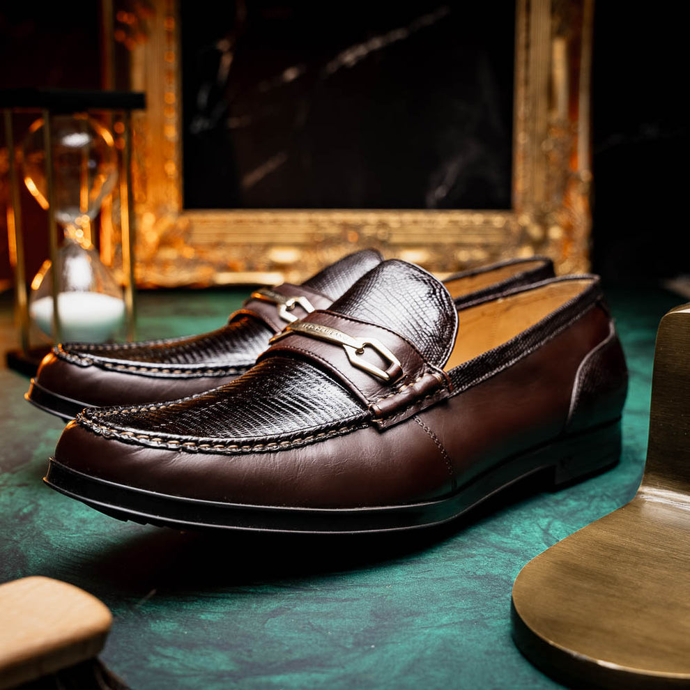 Marco Di Milano Hugo Brown Lizard & Calfskin Bit Loafers - Dudes Boutique