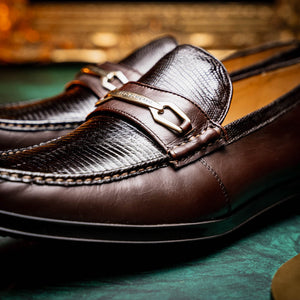 Marco Di Milano Hugo Brown Lizard & Calfskin Bit Loafers - Dudes Boutique