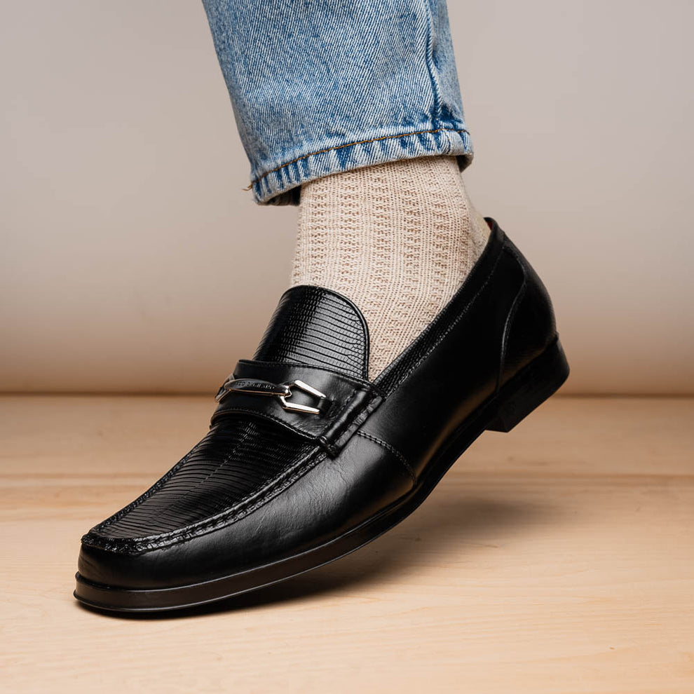 Marco Di Milano Hugo Black Lizard & Calfskin Bit Loafers - Dudes Boutique