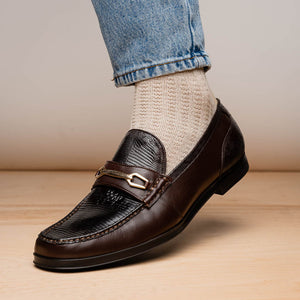 Marco Di Milano Hugo Brown Lizard & Calfskin Bit Loafers - Dudes Boutique