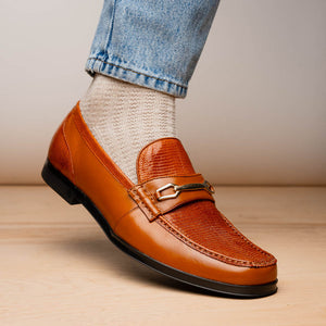 Marco Di Milano Hugo Honey Lizard & Calfskin Bit Loafers - Dudes Boutique