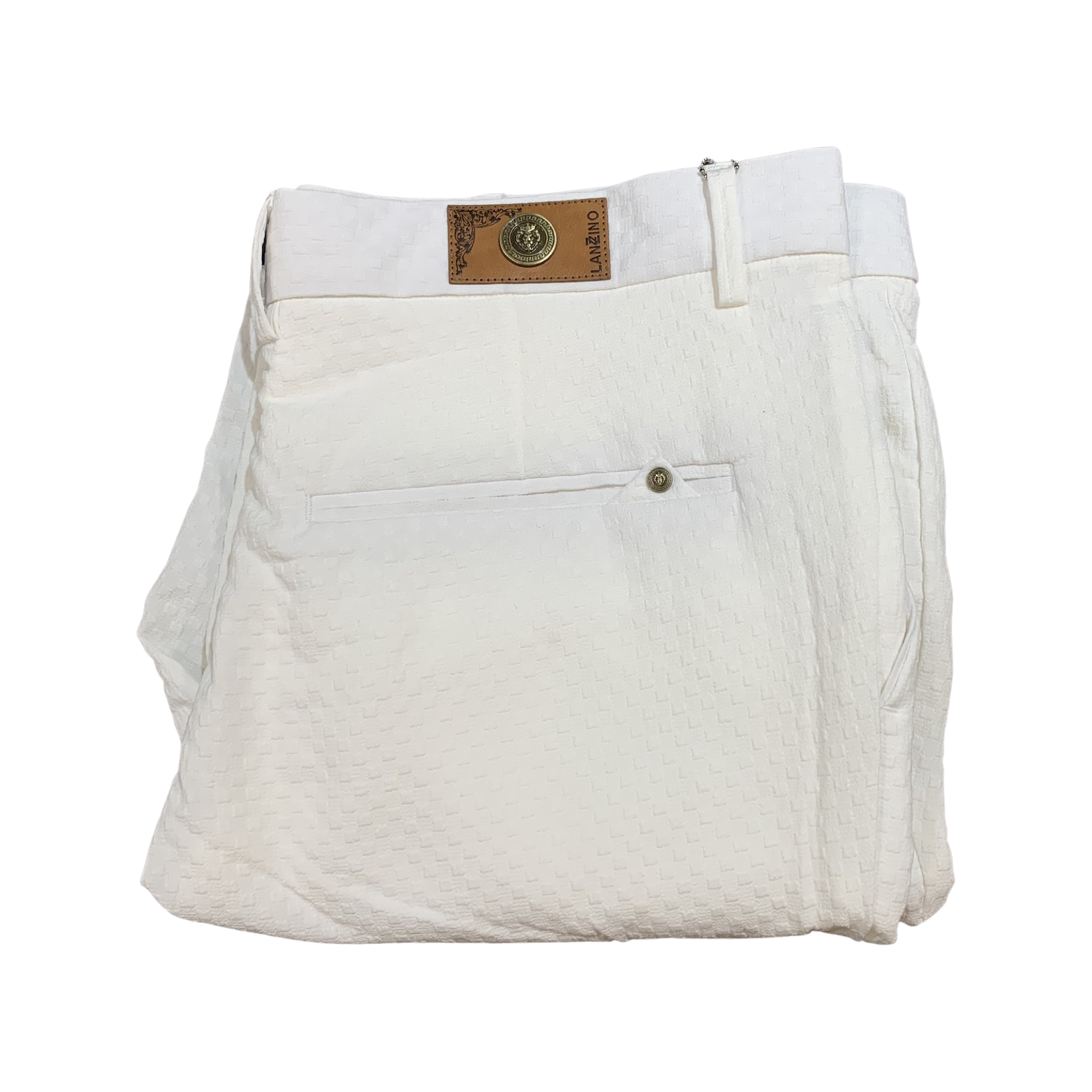 Lanzzino White LUX Grid Pants - Dudes Boutique