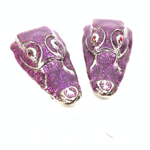 Mauri "Crystal Eye" Purple Gator Head Lace Holders - Dudes Boutique