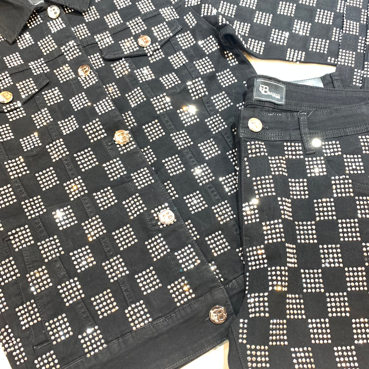 Barocco Black Silver Full Crystal Jacket - Dudes Boutique