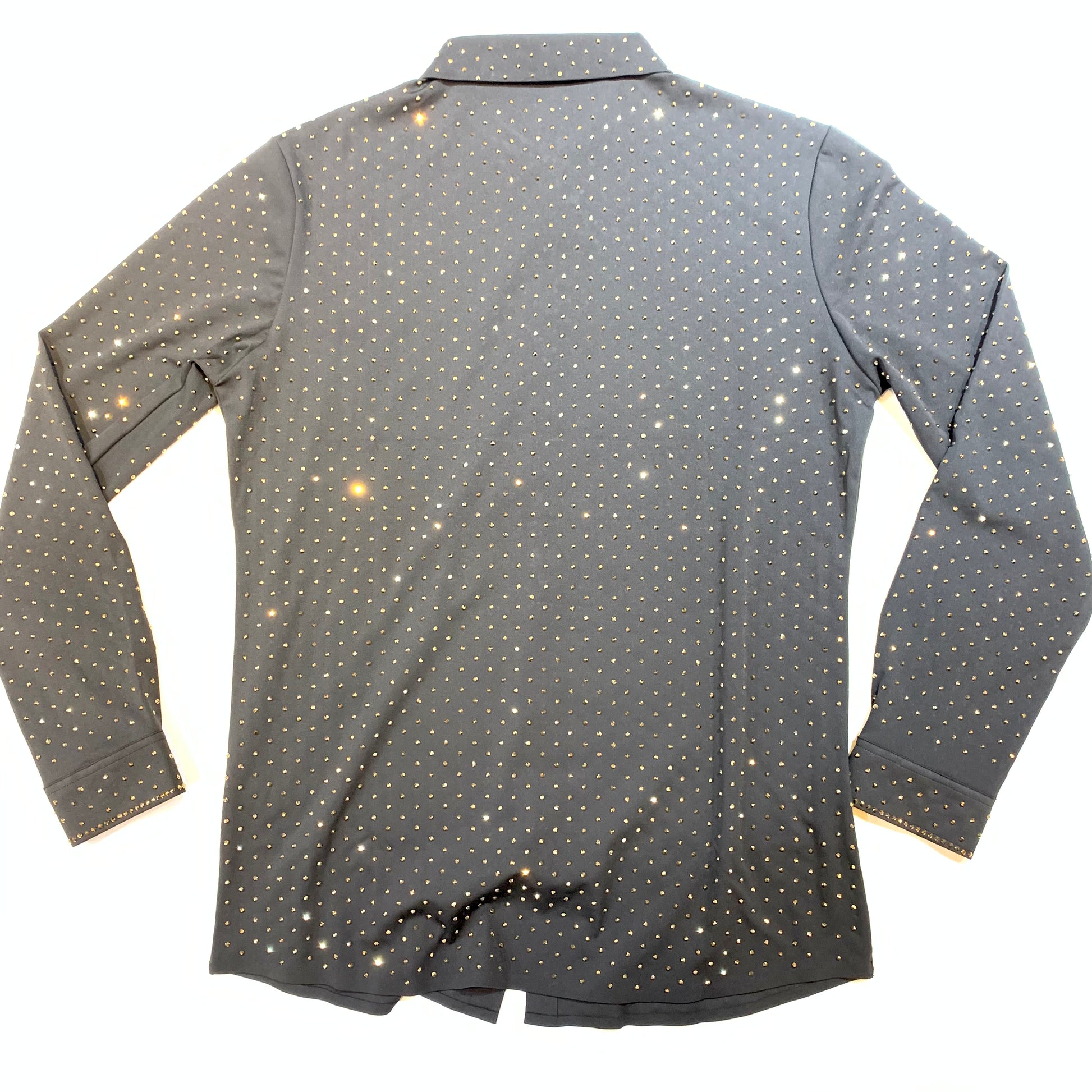 Barocco Black/Gold Fully Loaded Crystal Button Up Shirt - Dudes Boutique