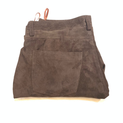 Kashani Men's Chocolate Brown Suede Straight Cut Pants - Dudes Boutique