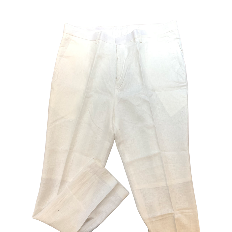 Lanzzino White Linen Luxury Pants - Dudes Boutique