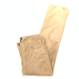 Kashani Men's Beige Suede Straight Cut Pants - Dudes Boutique