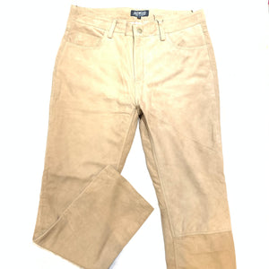 Kashani Men's Beige Suede Straight Cut Pants - Dudes Boutique