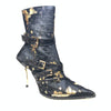 Jeffrey Campbell Black Gold Pony Hair Ankle Boot - Dudes Boutique