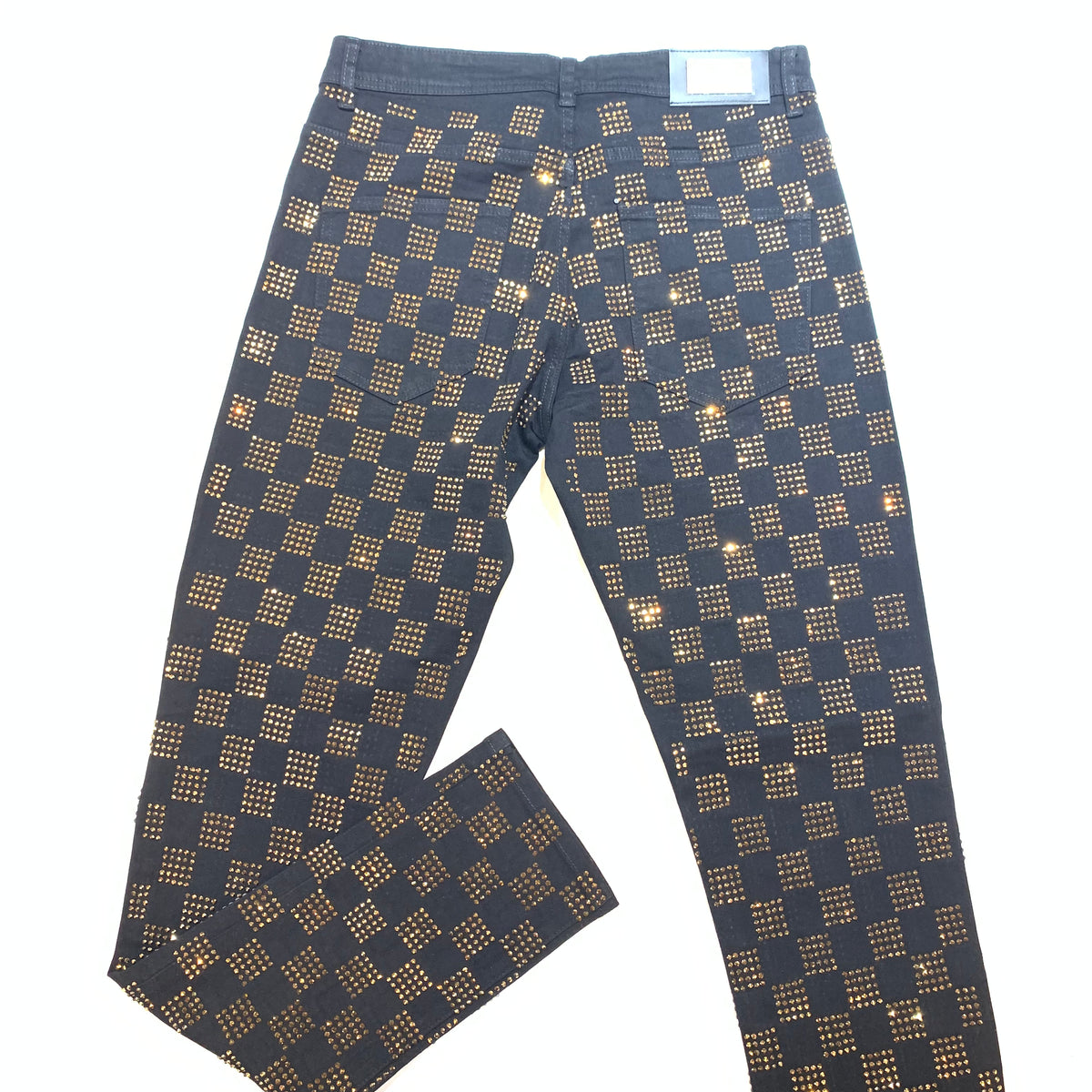 Barocco Black Gold Full Crystal Pants - Dudes Boutique
