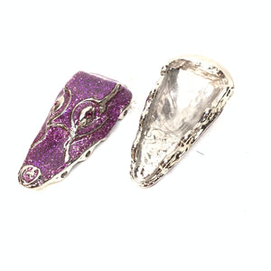 Mauri "Crystal Eye" Purple Gator Head Lace Holders - Dudes Boutique